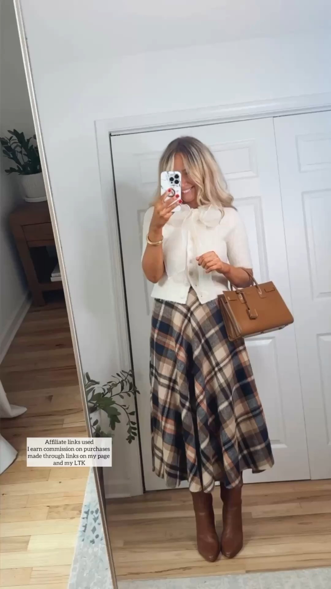 Dressy Thanksgiving outfit with a skirt

Amazon plaid midi skirt
Bow neck holiday sweater 

#LTKHoliday