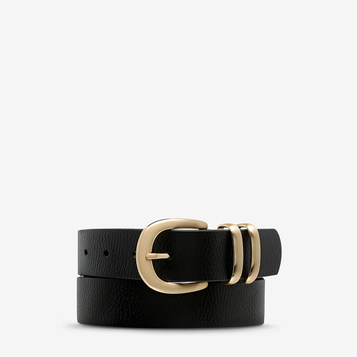 Let it Be Women's Black Leather Belt | Status Anxiety® | Status Anxiety 