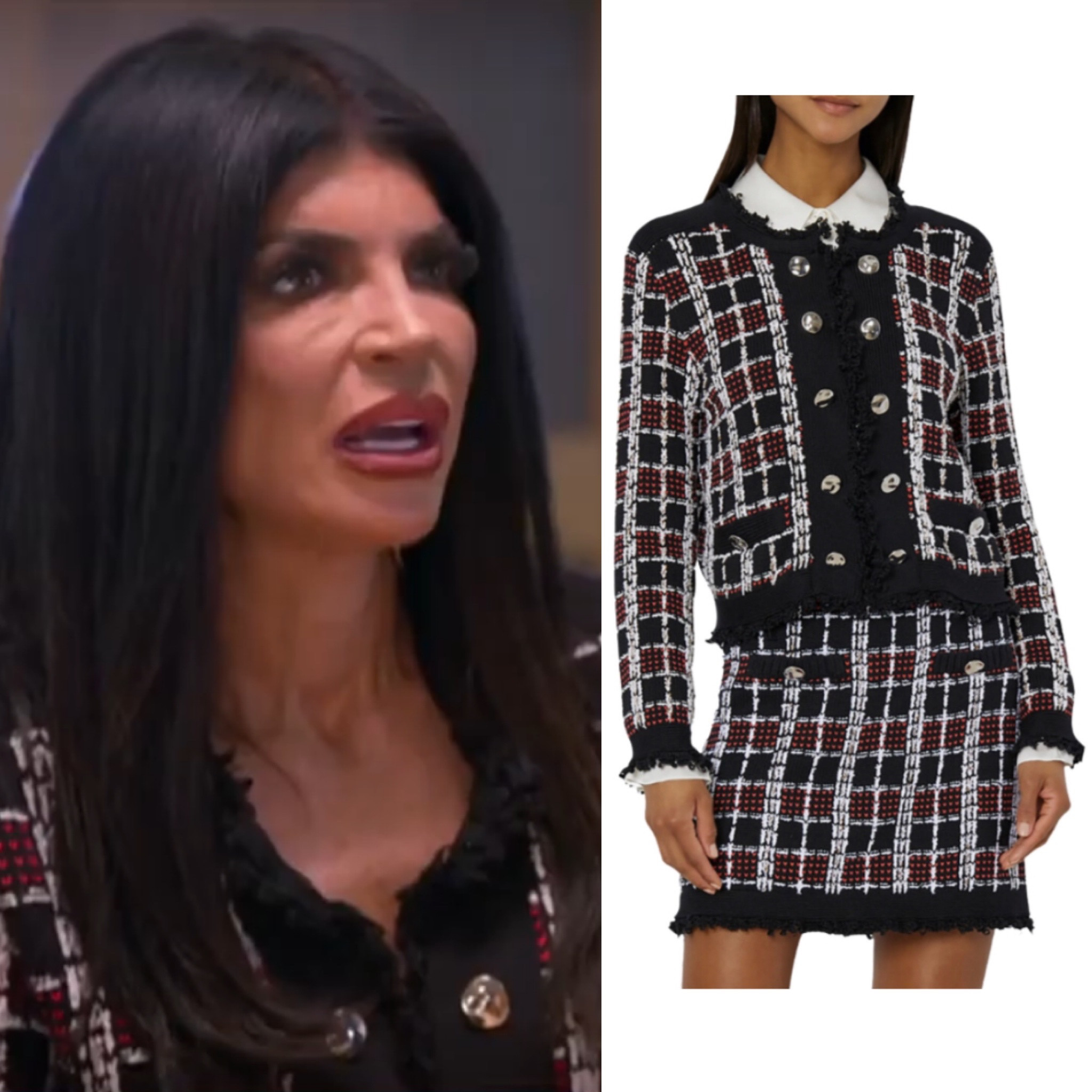 Teresa Giudice’s Black and Red Tweed Cardigan