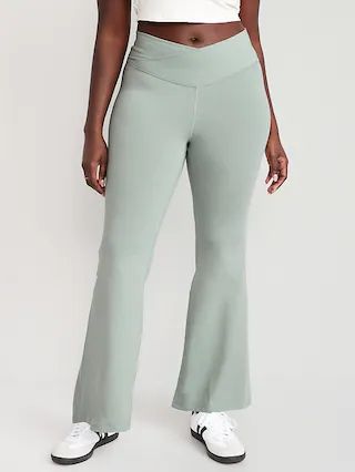 Extra High-Waisted PowerChill Crossover Super-Flare Pants for Women | Old Navy (CA)