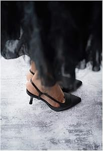 C.Paravano Women's Slingback | Leather Slingback Flats | Pointed Toe Slingback Pumps | Comfort He... | Amazon (US)