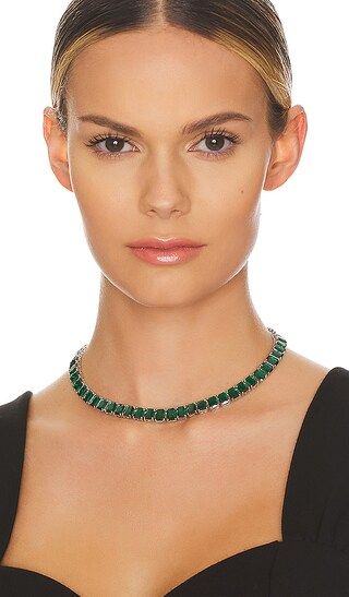 The M Jewelers NY Emerald Tennis Choker in Green. | Revolve Clothing (Global)