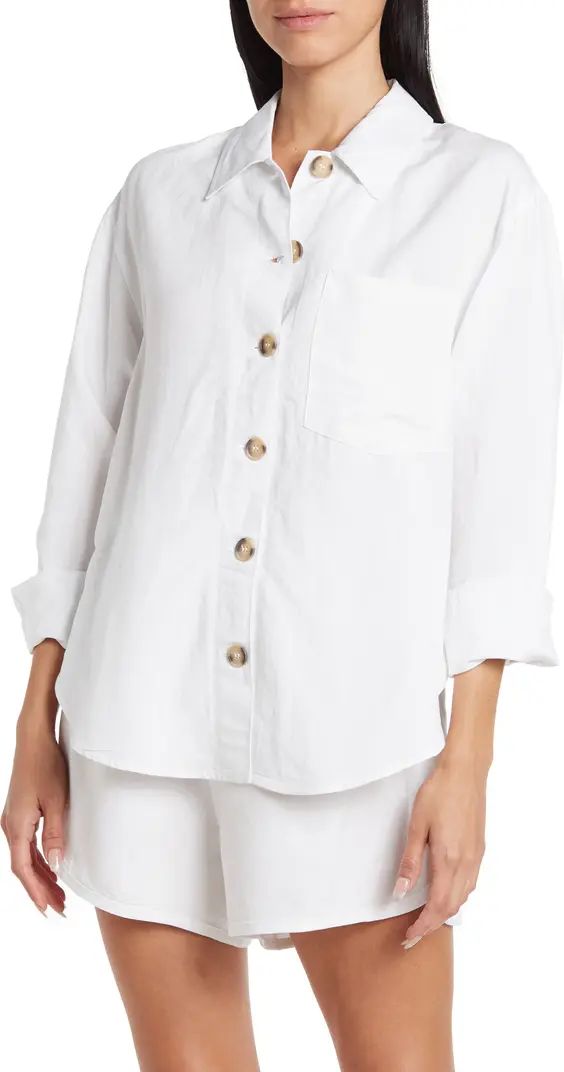 BLANKNYC Solid Linen Blend Shirt | Nordstromrack | Nordstrom Rack