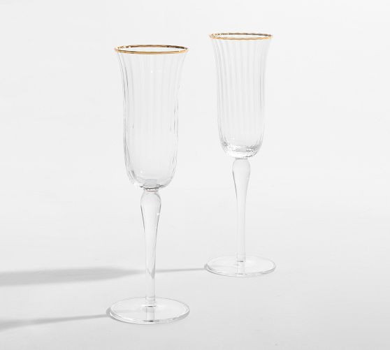 Monique Lhuillier Tatum Champagne Flutes - Set of 2 | Pottery Barn (US)