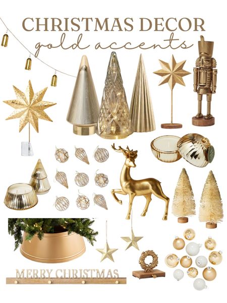 Gold accents, gold Christmas decor. Gold holiday decorations. 

#LTKSeasonal #LTKhome #LTKHoliday