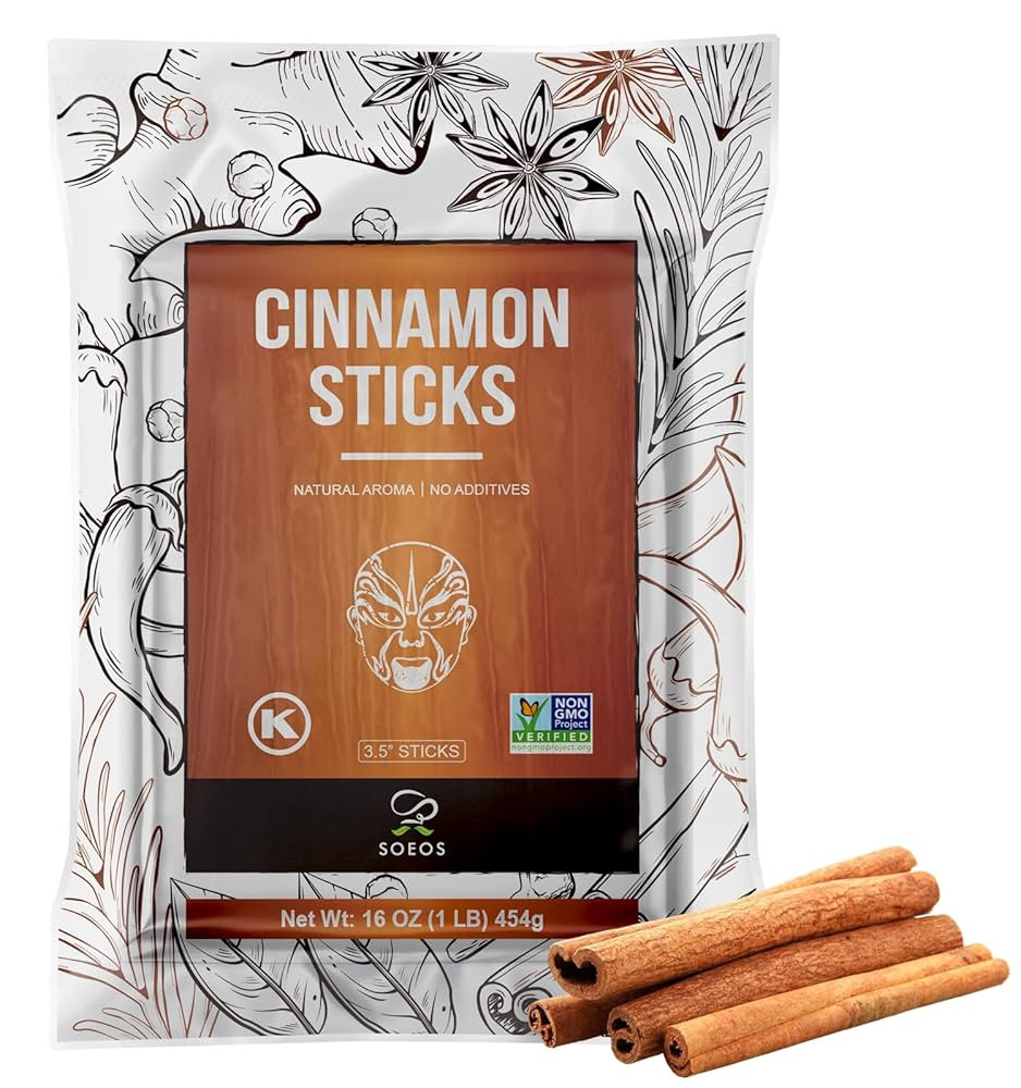 Soeos Cinnamon Sticks, 16 oz (454g), 3.5" Length, 100% Raw, Non-GMO, Kosher Certified, Whole Cinn... | Amazon (US)