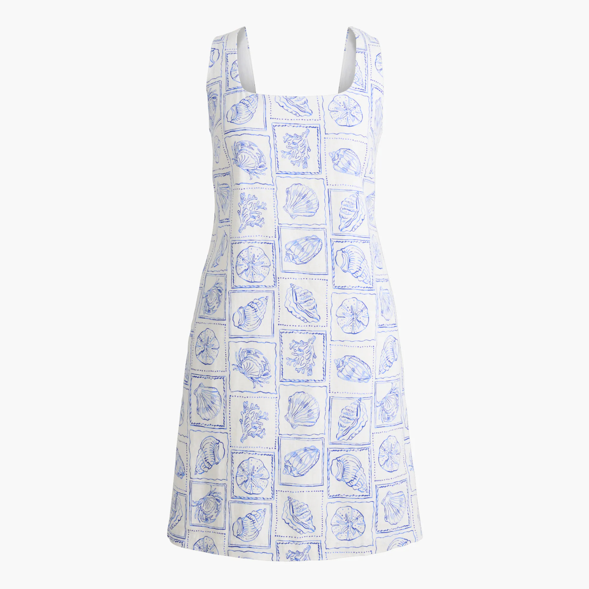 Linen-blend squareneck shift dress | J.Crew Factory