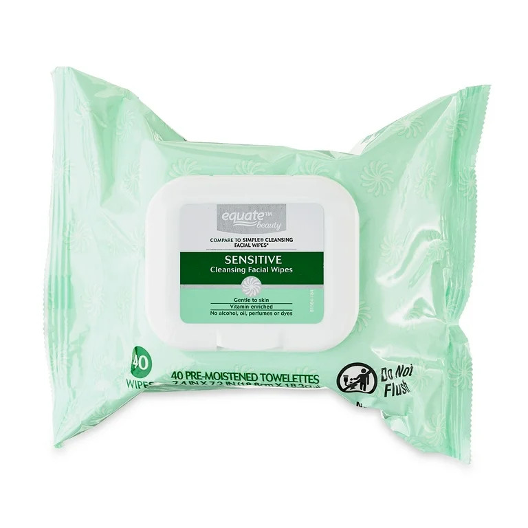 Equate Sensitive Cleansing Facial Towelette Wipes for Face Care of Sensitive Skin, Alcohol Free (... | Walmart (US)