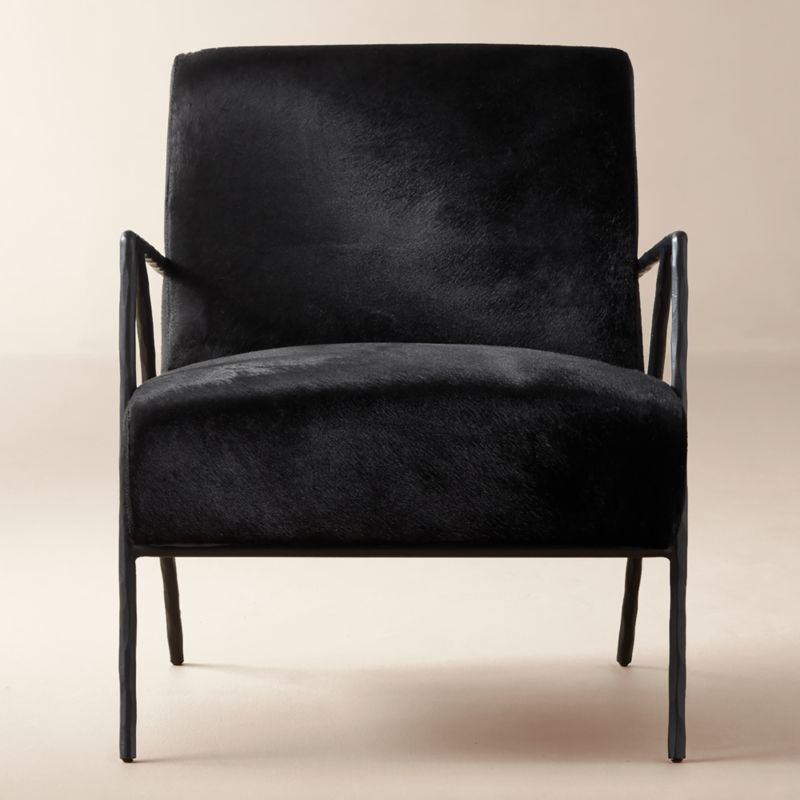 Imogene Black Hide Lounge Chair + Reviews | CB2 | CB2