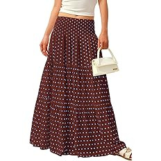 CFLONGE Summer Maxi Skirts for Women 2026 Fashion Boho Long Skirt Trendy Floral High Waist A Line... | Amazon (US)