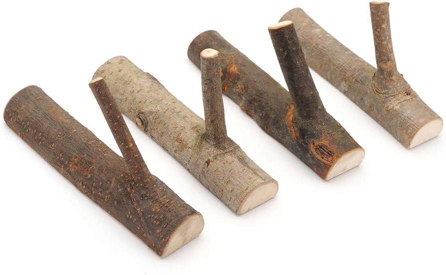 YANGQIHOME Pack of 4 Vintage Real Wood Tree Branch Wall Hook,Rustic Decorative Wood Adhesive Hook... | Amazon (US)