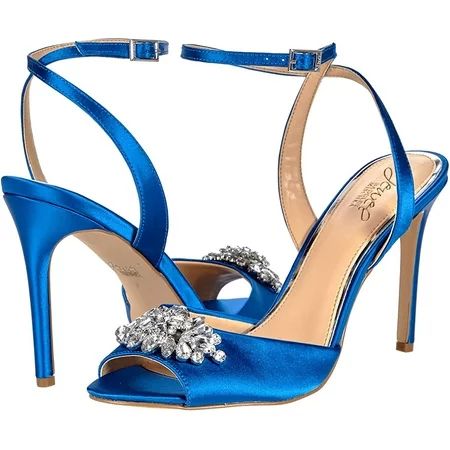 Jewel Badgley Mischka Womens Ankle-Strap Heeled Sandal 5.5 Blue Satin | Walmart (US)