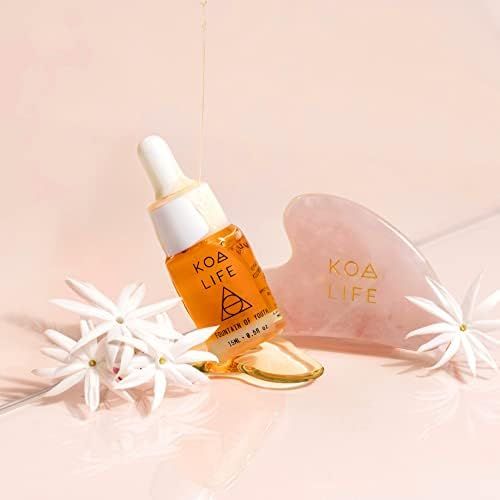 KOA LIFE Skincare-Glow Set-Rose Quartz Gua Sha Massage Tool & Fountain of Youth Face Oil|15ML| An... | Amazon (US)