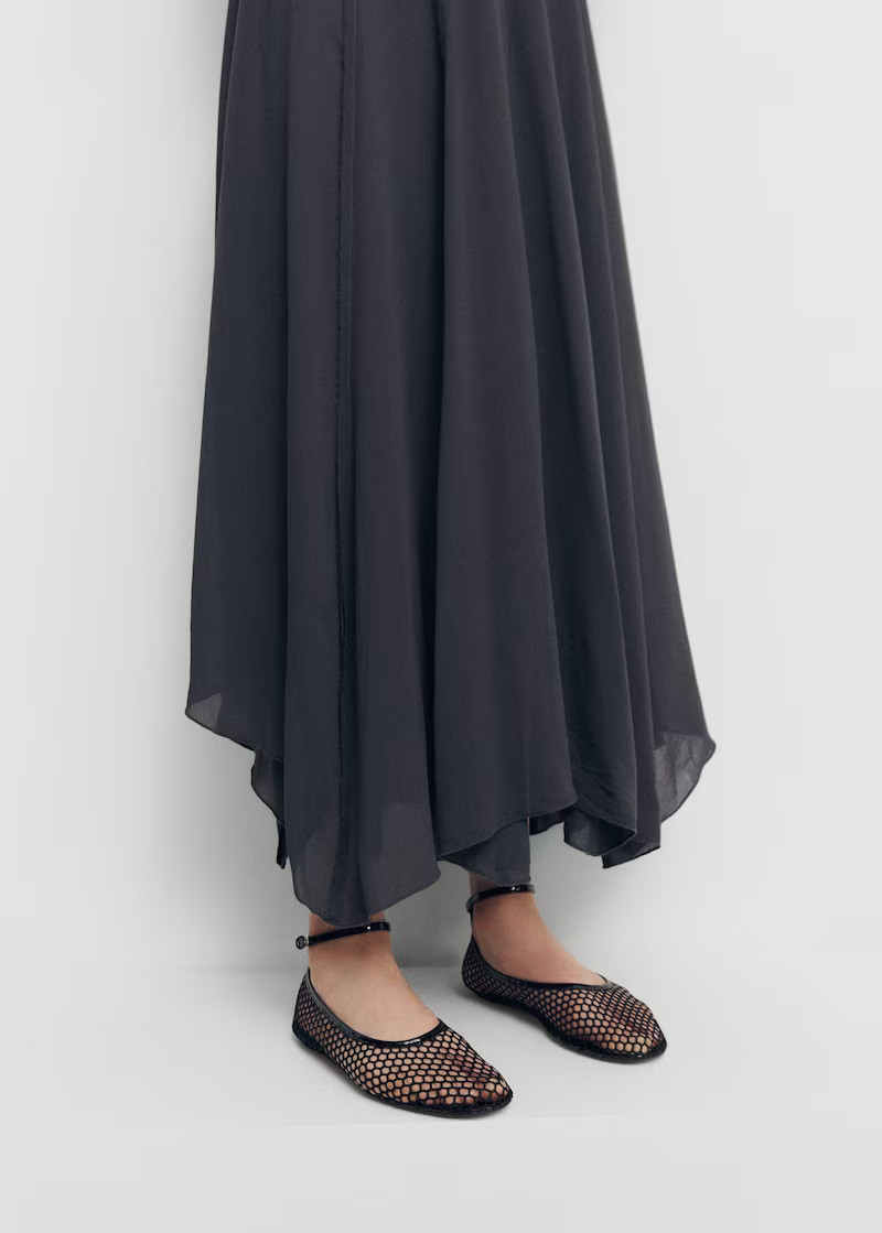 Ballerine mesh cavigliera -  Donna | Mango Italia | Mango IT
