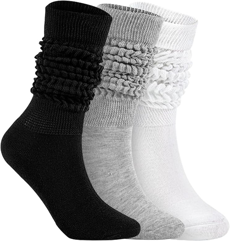 todaysunny Slouch Socks for Woman 3 Pack Scrunch Socks Soft High Boot Socks Warm Thick Knit Woman... | Amazon (US)