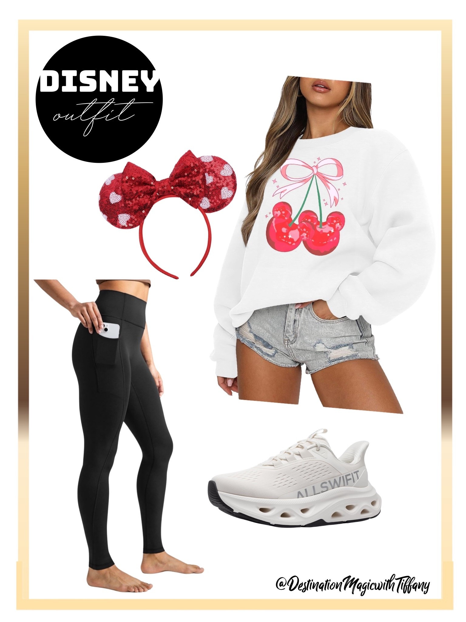 Cute and comfortable Disney outfit for warm park days 🍒 This Minnie-inspired look pairs a lightweight Disney sweatshirt with pocket leggings, supportive walking sneakers, and classic Minnie ears. Perfect for Walt Disney World or Disneyland when you want an easy theme park outfit that still feels fun and photo-ready. Everything linked.

#DisneyOutfit #DisneyOutfitInspo #DisneyAdultStyle #ThemeParkOutfit
#DisneyWorldOutfit #DisneylandStyle #DisneyFashion #ParkDayStyle

#LTKootd #LTKTravel #LTKValentine
