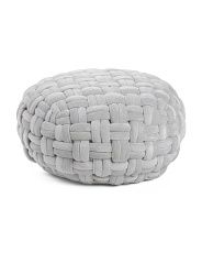 22x9 Hand Knotted Thick Velvet Pouf | TJ Maxx