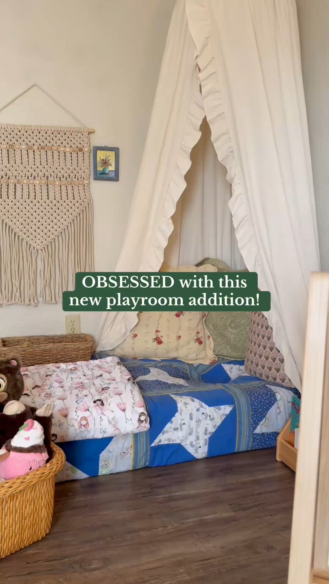 Added something new to the playroom! 🧲🎨 A double-sided magnetic chalkboard/whiteboard—perfect for play, learning, and creativity. Can’t wait to show how we use it! #playroominspo #montessoriathome #toddlerplay