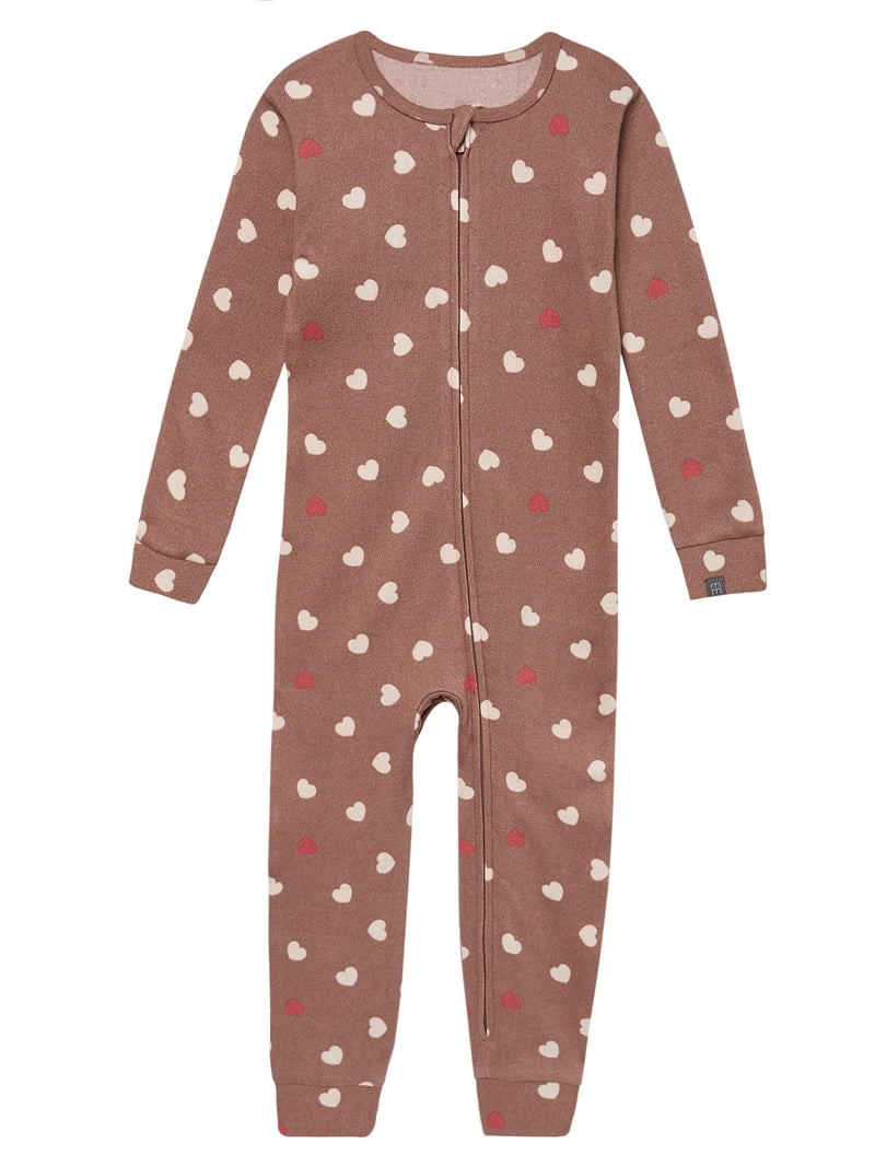 Modern Moments by Gerber Toddler Neutral Valentine´s Day One-Piece Pajama, Sizes 12M-5T | Walmart (US)