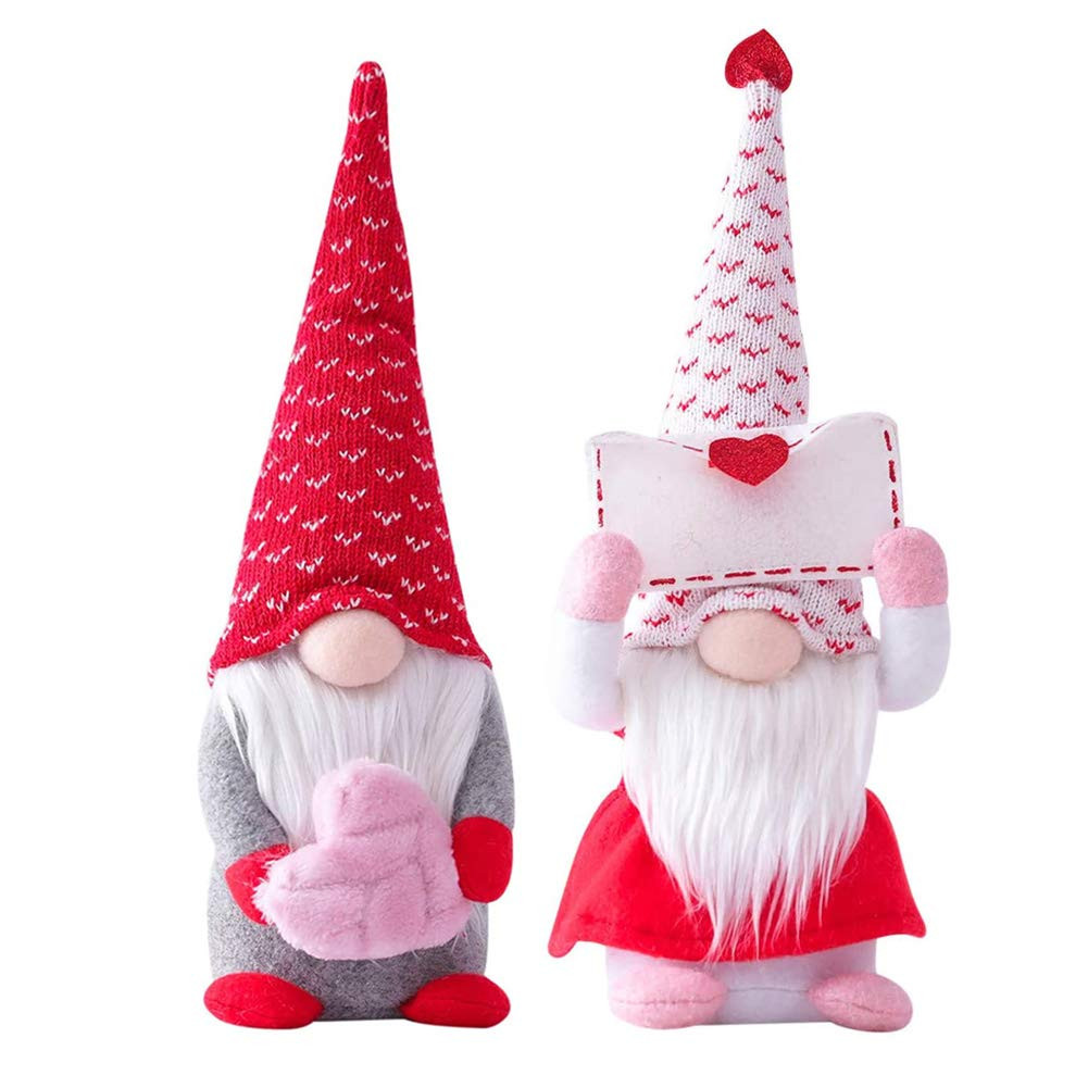 2 PCS Valentines Day Gnome Plush - Mr and Mrs Scandinavian Tomte Elf Decorations - Stuffed Plushie O | Amazon (US)
