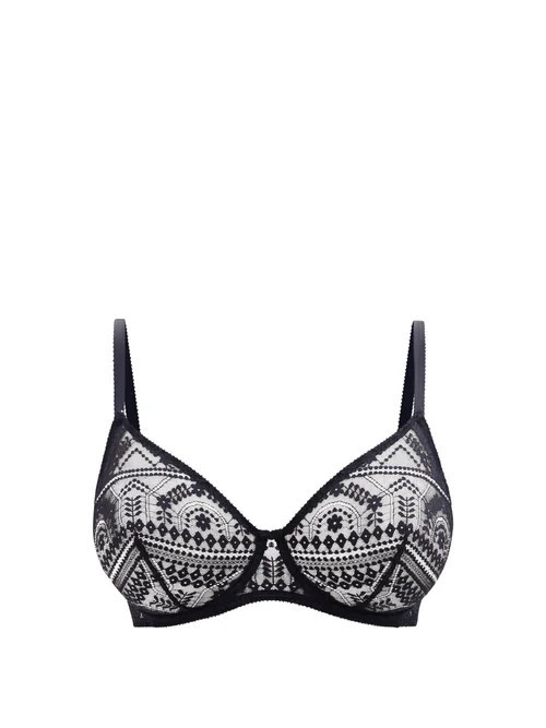 Eres - Ecorce Lace Bra - Womens - Dark Navy | Matches (US)