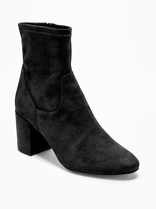 Faux-Suede Slim-Calf Block-Heel Boots | Old Navy US