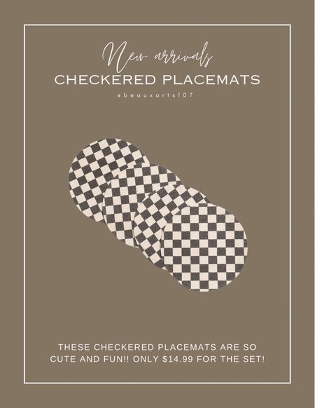 The cutest checkered placemats!!! 

#LTKsalealert #LTKhome #LTKfindsunder50