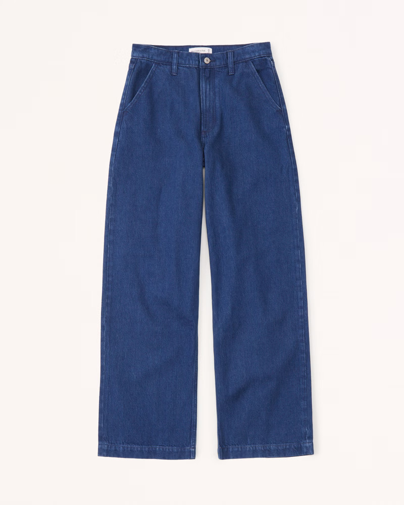 Mid Rise Ultra Wide Leg Jean Blue Jeans Outfit Abercrombie Jeans Fall Outfits 2022 | Abercrombie & Fitch (US)