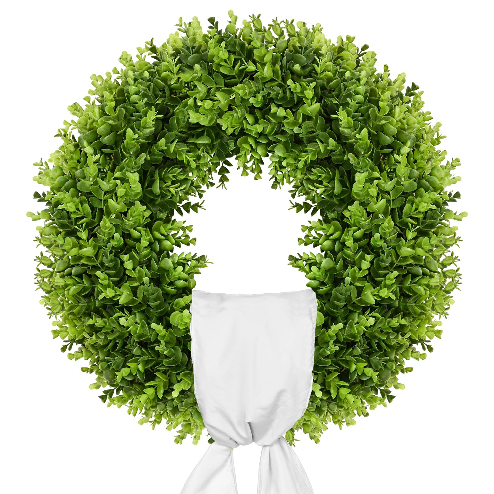 Vlorart 20-Inch Boxwood Wreath, Artificial Boxwood Wreath Front Door Wreaths Artificial Spring Su... | Amazon (US)