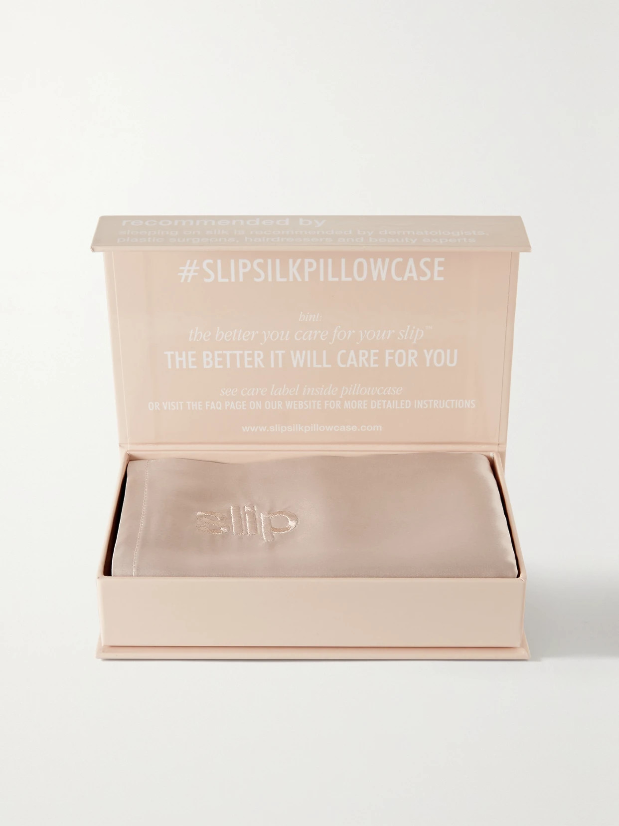 Slip - Embroidered Silk Queen Pillowcase - Neutrals | NET-A-PORTER (US)