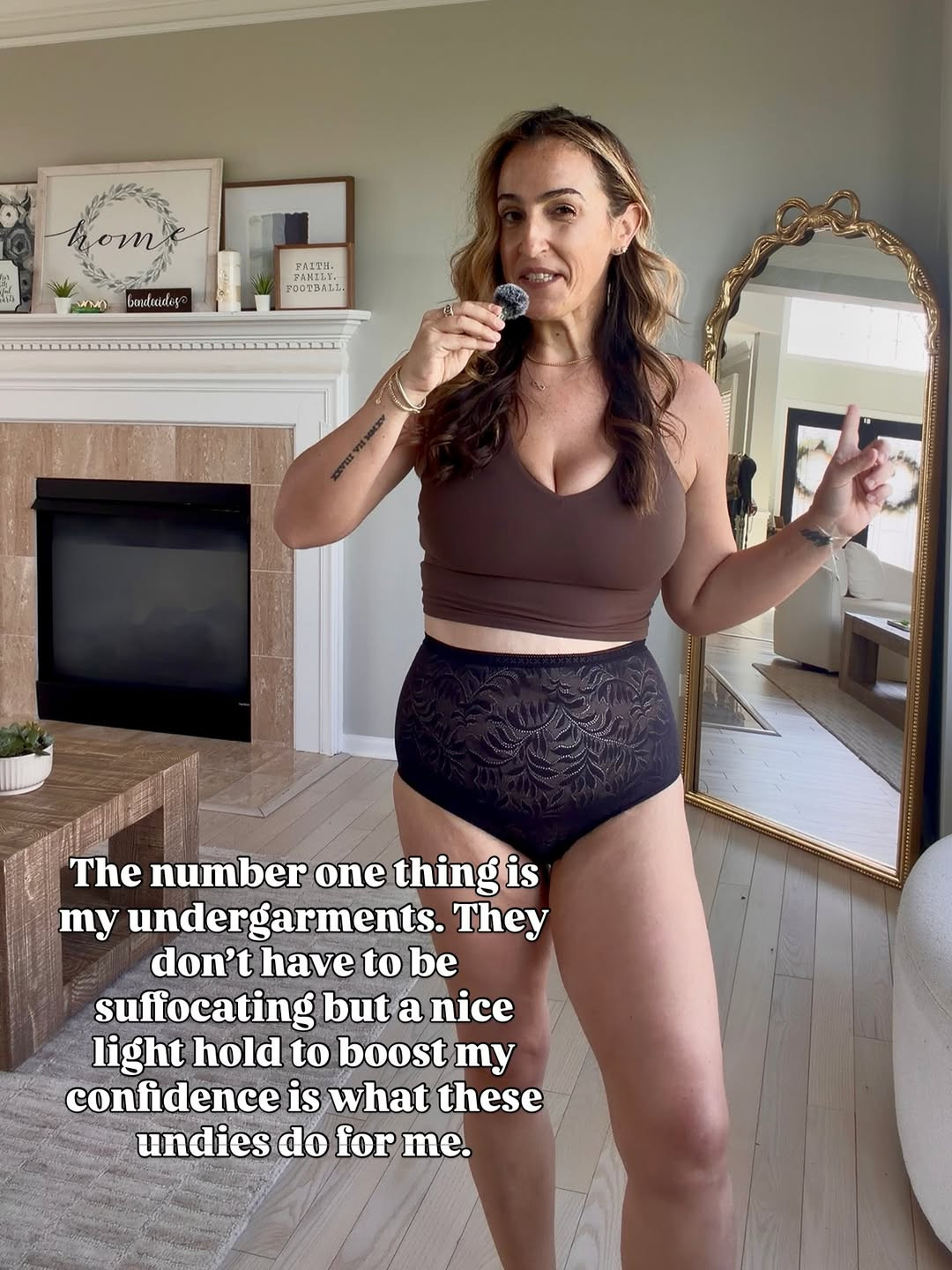 Wearing a medium.  

 #LTKmomlife #LTKOver40 #LTKMidsize