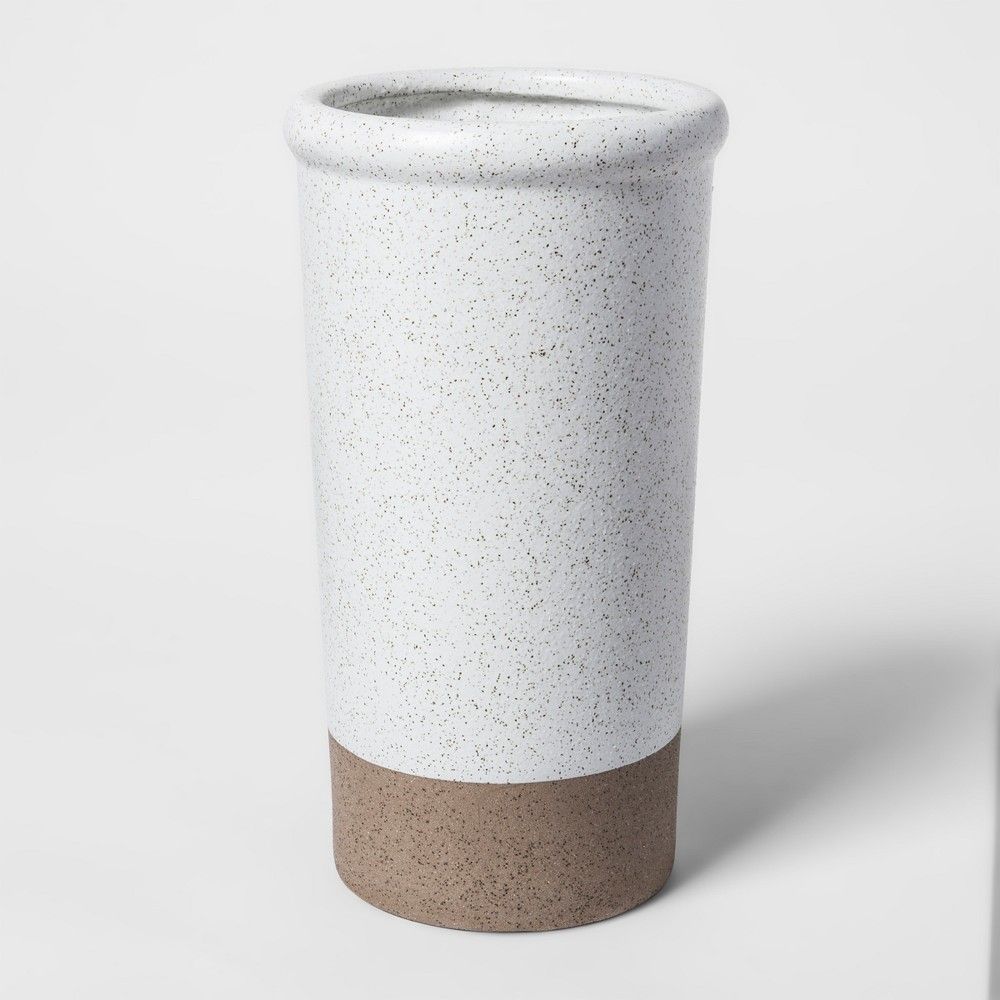 Stoneware Vase Speckled Glaze Large - Smith & Hawken , White | Target