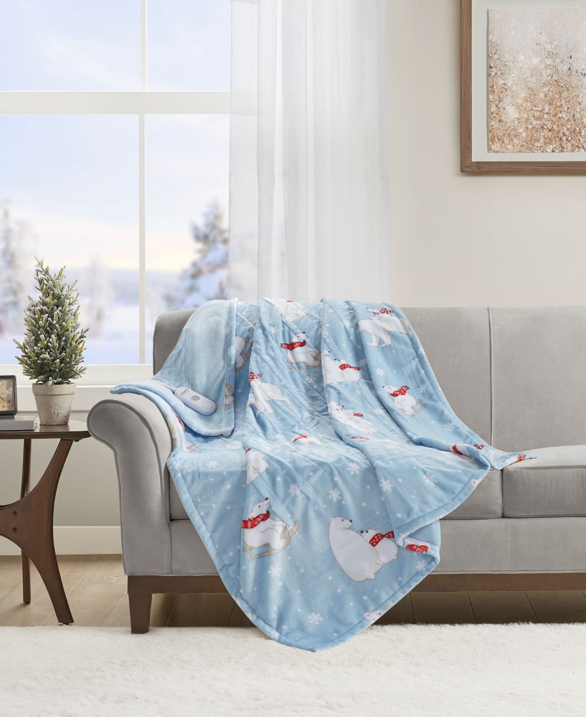 Premier Comfort Novelty Printed Heated Plush Throws, 50" x 60" Bedding | Macys (US)