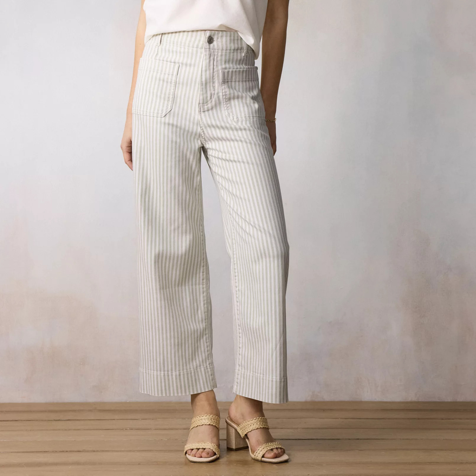 Women's LC Lauren Conrad Super High-Rise Wildflower Wide Leg Cropped Pants | Kohl's