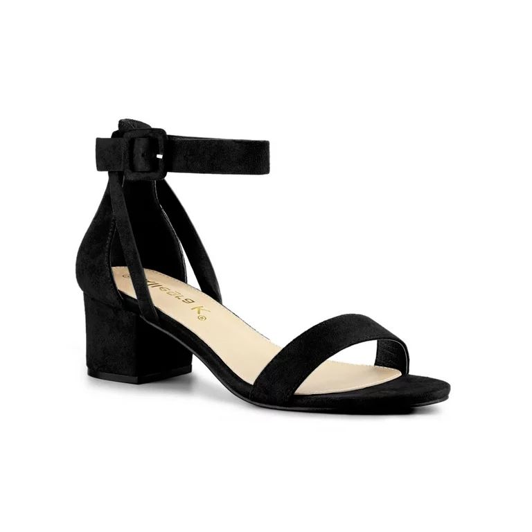 Allegra K Women's Ankle Strap Chunky Heel Sandal Shoes - Walmart.com | Walmart (US)