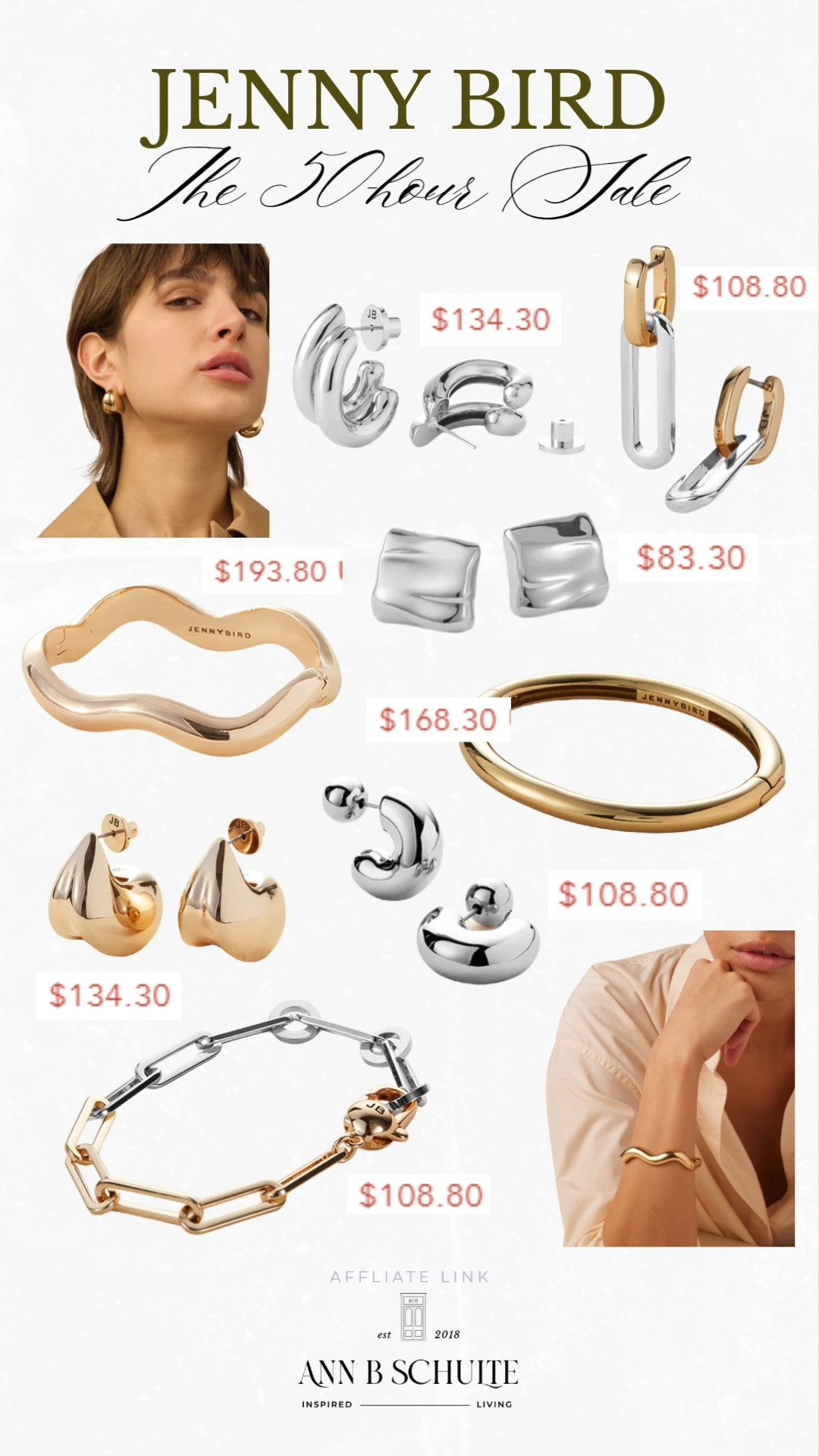 Jenny Bird's 50-hour sale sparkles with pieces that elevate every outfit without stealing the show. Quick shine, endless style. 💎🕒✨
#JennyBird #50HourSale #JewelrySale #JennyBirdJewelry #SpringJewelry #StatementJewelry #LayeredJewelry #LTKSale #JewelryStyle #OOTDAccessories 

 #LTKootd #LTKSaleAlert