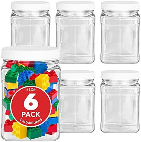 Silicook Clear Plastic Jar, Set of 3 - Square Shaped, Transparent, Food Storage Container, Kitchen & | Amazon (US)