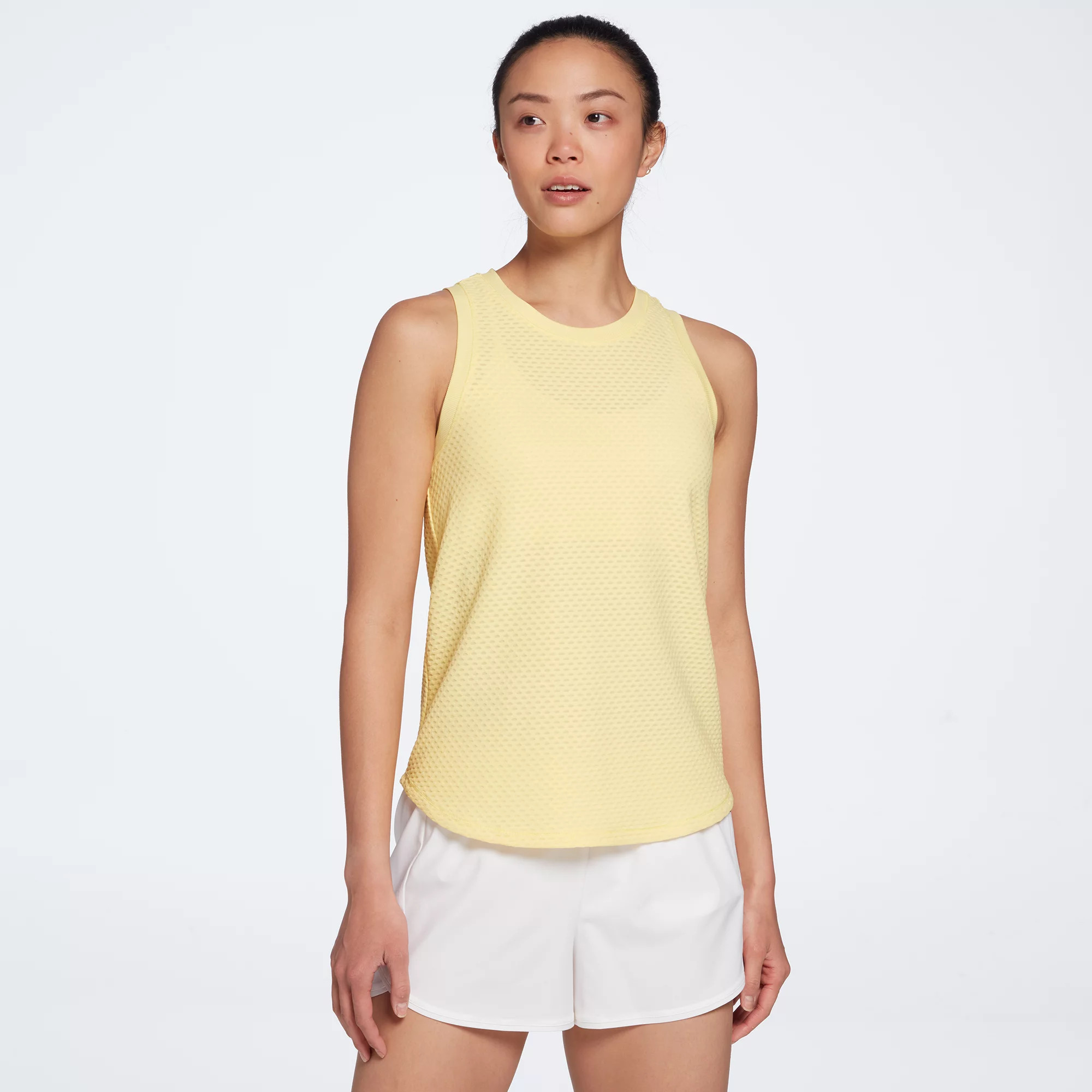 CALIA Women's Diamond Mesh High Low Tank, Large, Golden Wheat | Dick's Sporting Goods