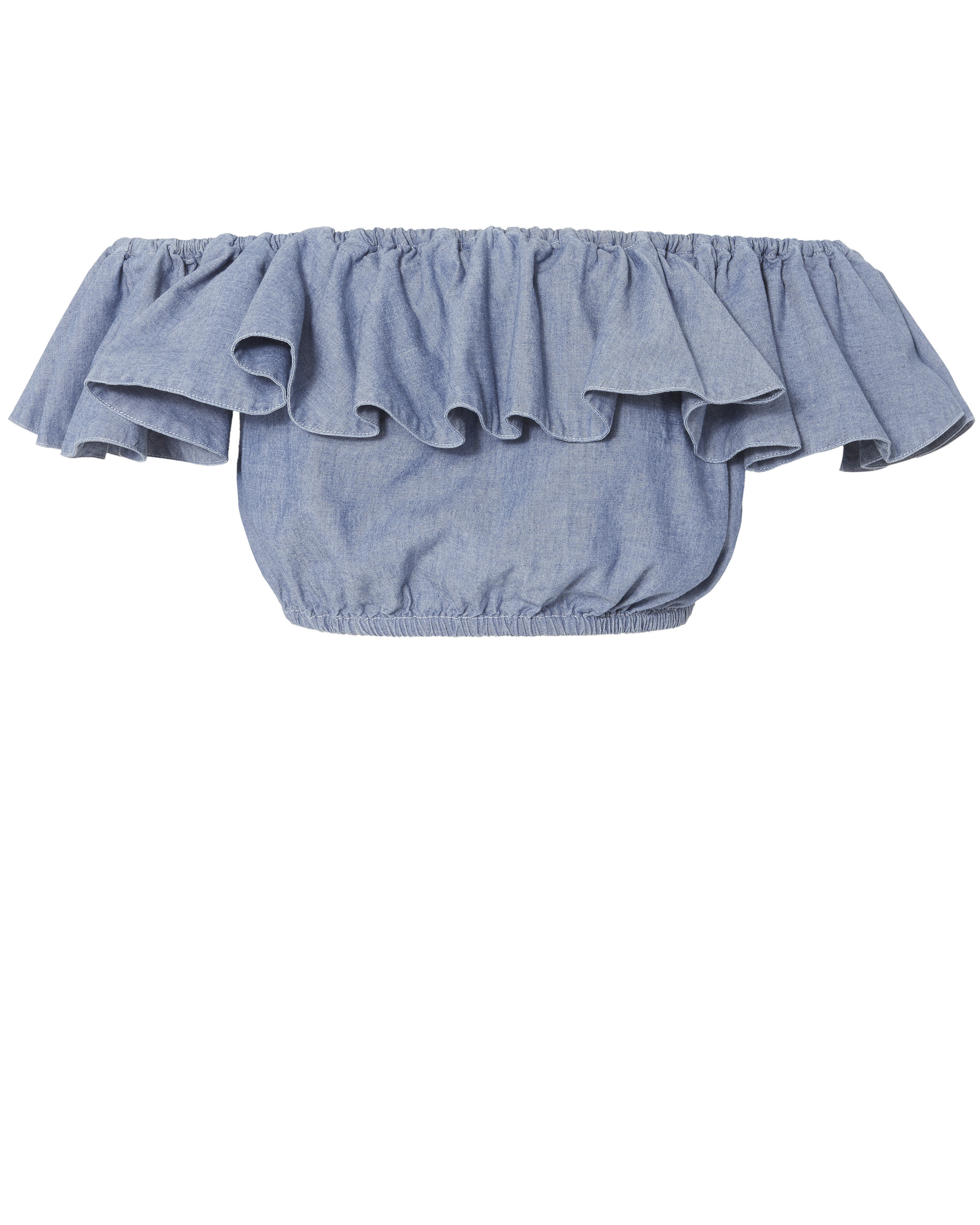 Chambray Ruffle Top | INTERMIX