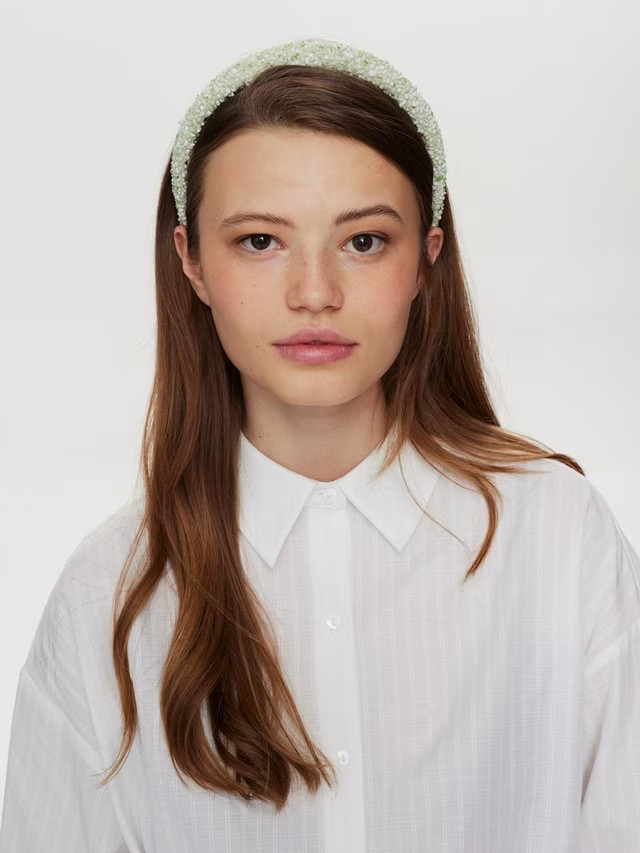 NumphNucaia Beaded Hairband, Light Green | John Lewis (UK)