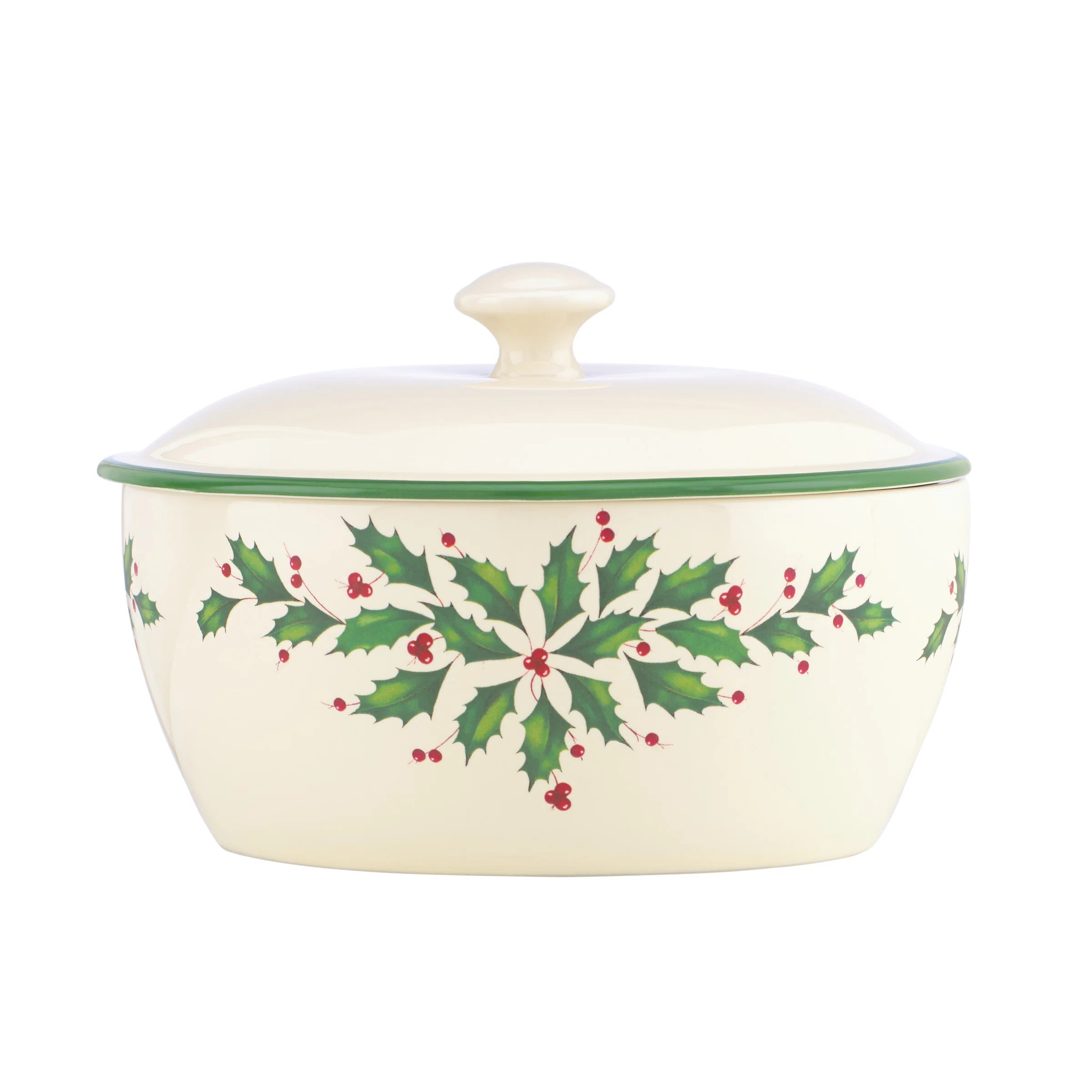 Ceramic Oval Hosting the Holidays Covered Casserole with Lid | Wayfair North America