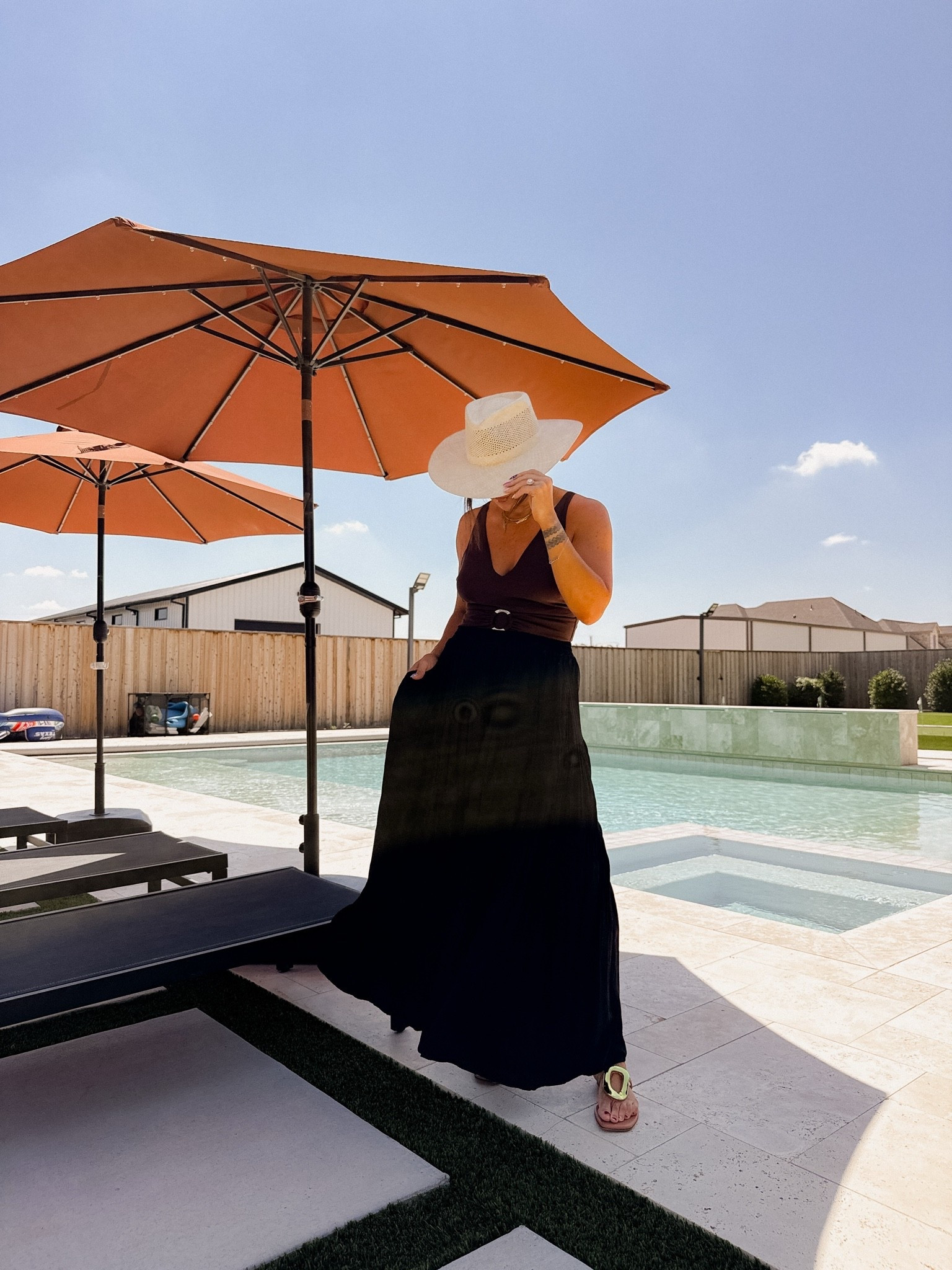 Today’s swim outfit + my favorite chairs and umbrellas.
Large in the swim, XL in the skirt 
#LTKSeasonal #LTKOver40 #LTKMidsize