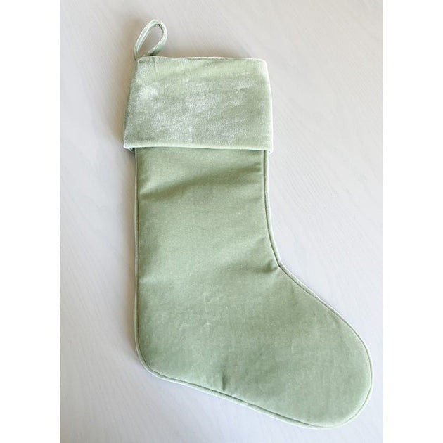 Seafoam Velvet Stocking | Cailini Coastal