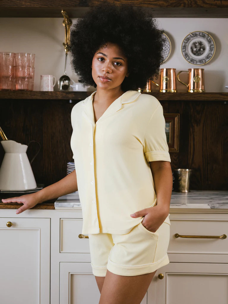 Rib Knit Classic Short Sleeve Pajama Set | Cozy Earth