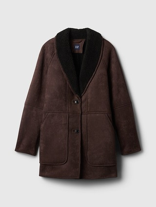 Vegan Suede Shawl Collar Coat | Gap (CA)