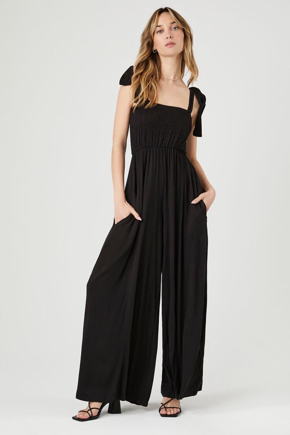 Smocked Wide-Leg Jumpsuit | Forever 21 (US)