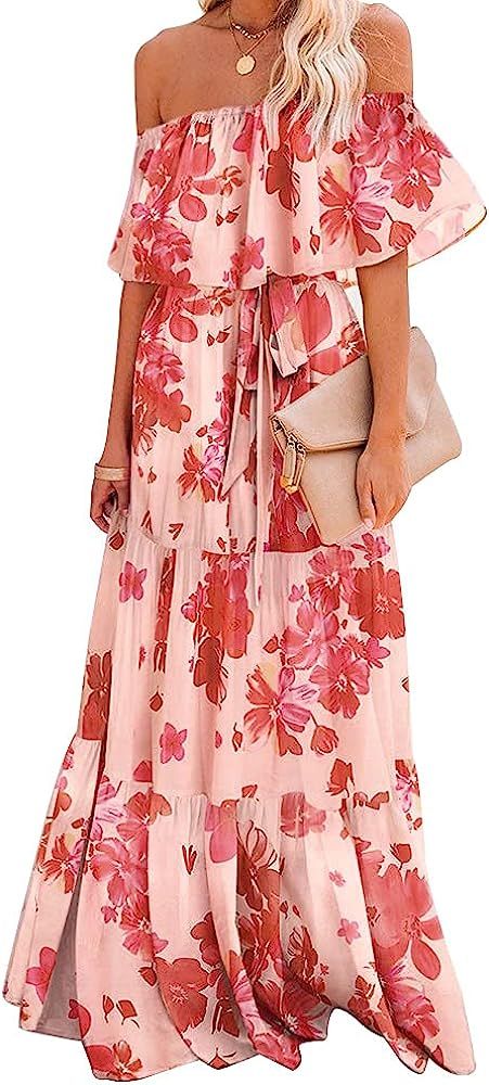 Voghtic Spaghetti Strap Maxi Dress Tie-Dye Loose Long Dresses Sundress for Womens | Amazon (US)