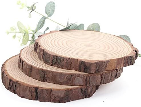 HI BABY MOMENT Wood Slices 4 Pack Pine, 6-6.7" for Crafts Cake Stand Art Accent Table Disks Displ... | Amazon (US)