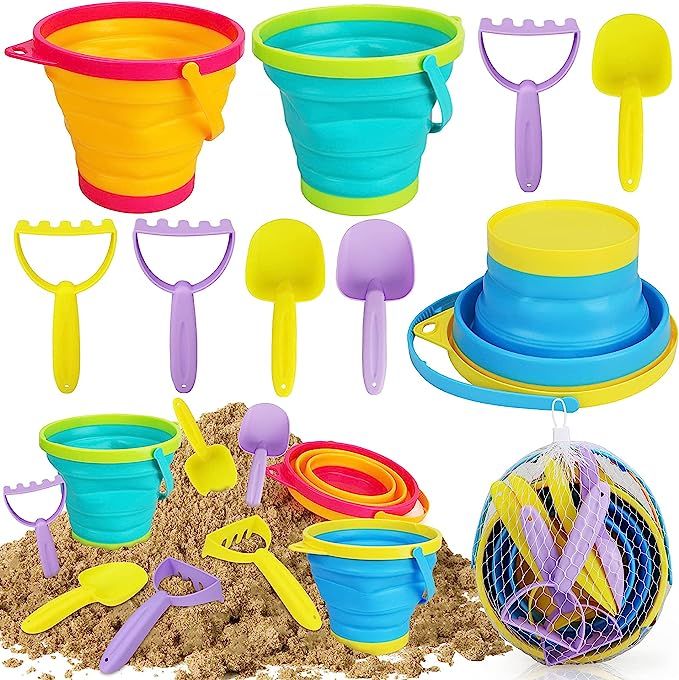 Amazon.com: TOY Life Collapsible Beach Sand Toys for Kids - Travel Beach Toys for Kids with Colla... | Amazon (US)