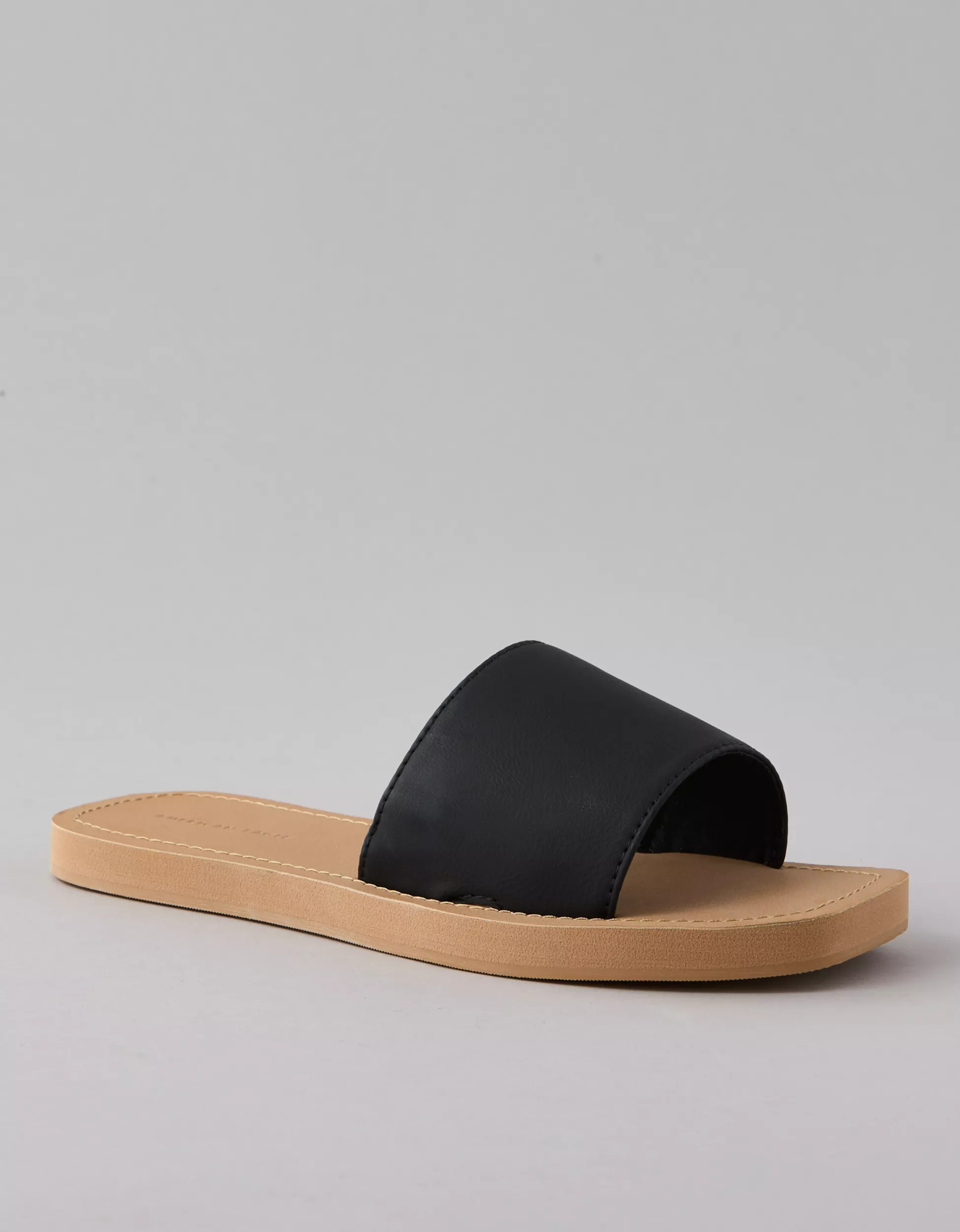 AE Vegan Leather Slide Sandal | American Eagle Outfitters (US & CA)